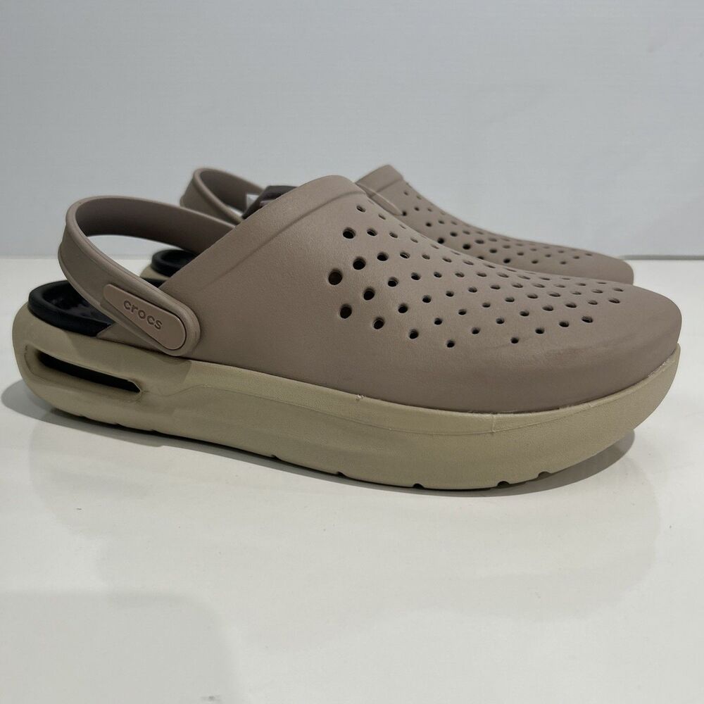 Crocs In Motion Lite Ride Clogs Slip On Shoes Taupe Men's 8 Women's 10